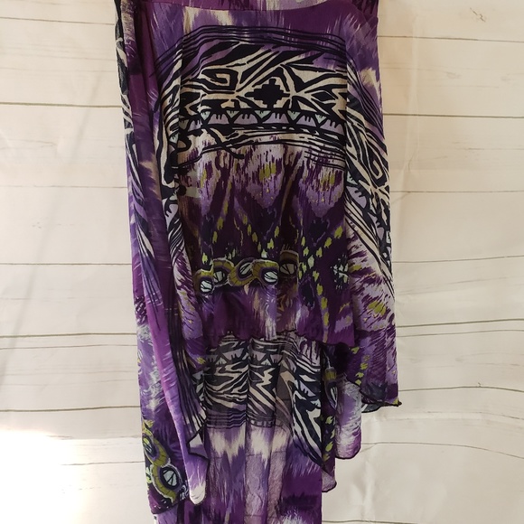 Zara Purple & Black High-Low Skirt sz M - Picture 1 of 6